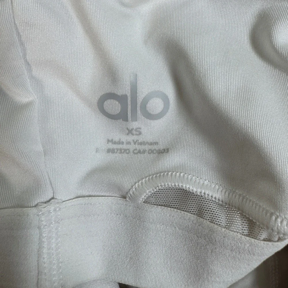 Alo Yoga Alosoft Backspin Dress White XS High Neck Backless Tennis Dress
